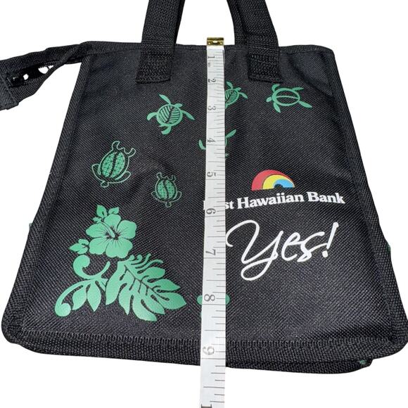 First Hawaiian Bank Insulated Lunch Tote Bag Turtle Flowers Hawaii 10x9 Picnic - Picture 5 of 6